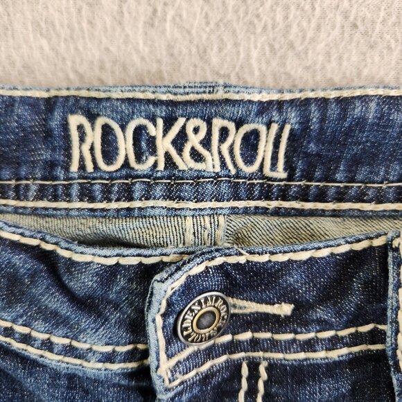 Rock And Roll Cowgirl Jeans Womens 30 Riding Bootcut Heavy Stitching Ranch - Picture 6 of 16